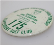 Deane Beman's 1964 US Amateur Championship Grounds & Clubhouse Badge-Canterbury G.C., Cleveland