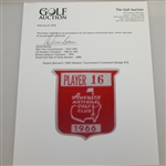 Deane Beman's 1966 Masters Tournament Contestant Badge #16 - Nicklaus Win