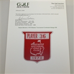 Deane Beman's 1970 Masters Tournament Contestant Badge #36 - Billy Casper Winner