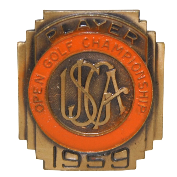 Deane Bemans 1959 US Open at Winged Foot Contestant Badge - Billy Casper Winner