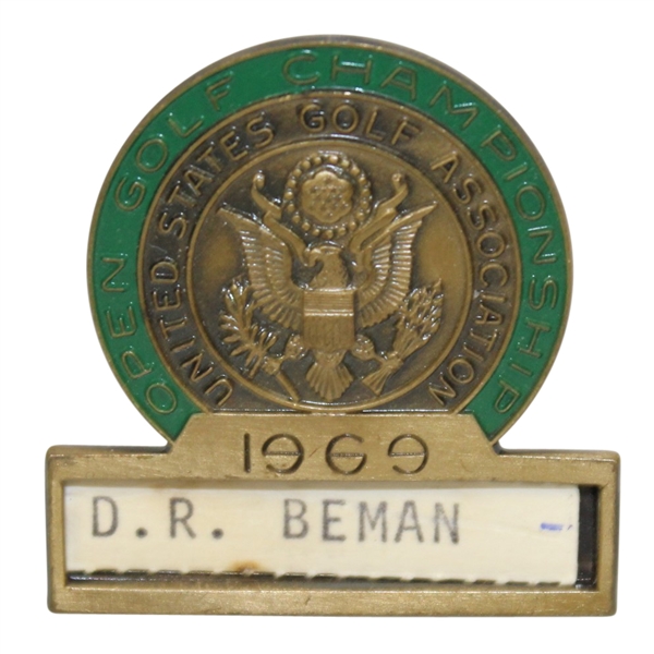 Deane Bemans 1969 US Open at Champions GC Contestant Badge - Orville Moody Winner
