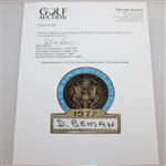 Deane Beman's 1972 US Open at Pebble Beach Contestant Badge - Jack Nicklaus Winner