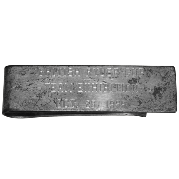 Deane Bemans 1959 British Ryder Cup Team Exhibition Sterling Silver Money Clip - Oct. 25th