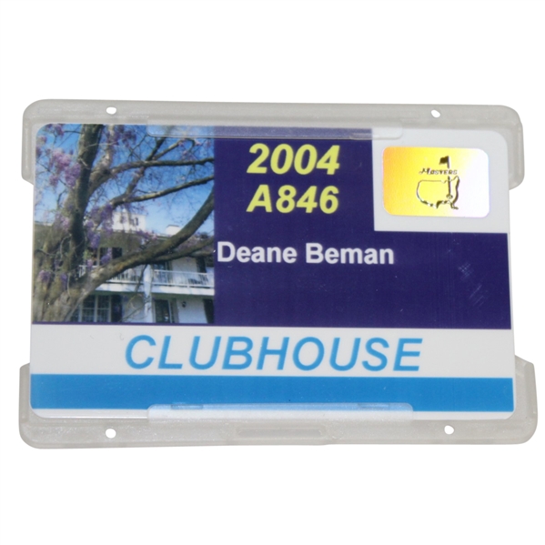 Deane Bemans 2004 Masters Tournament Clubhouse Badge #A846 - Phil Mickelson Winner