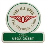 Deane Bemans 1987 US Open at Olympic Club USGA Guest Badge #00541