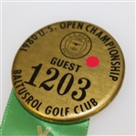 Deane Beman's 1980 US Open at Baltrusrol VIP Guest Badge #1203 - Jack Nicklaus Winner