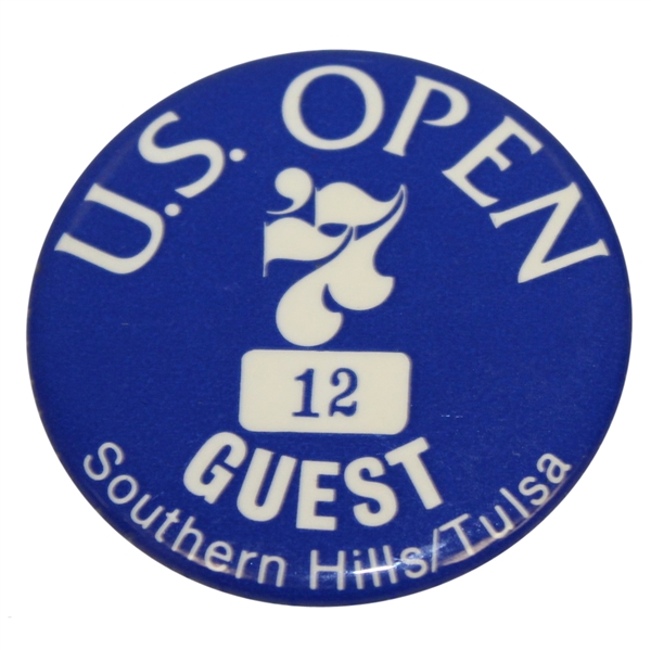Deane Bemans 1977 US Open at Southern Hills Guest Badge #12 - Hubert Green Winner