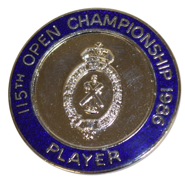 Deane Bemans 1986 Open Championship Contestant Badge - Greg Norman Winner