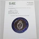 Deane Beman's 1986 Open Championship Contestant Badge - Greg Norman Winner