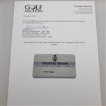 Deane Beman's 1990 Open Championship at St. Andrews Trophy Room Badge - Nick Faldo Winner