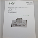Deane Beman's 1988 St. Andrews Golf Club Special Guest Badge - Centennial of Golf in America