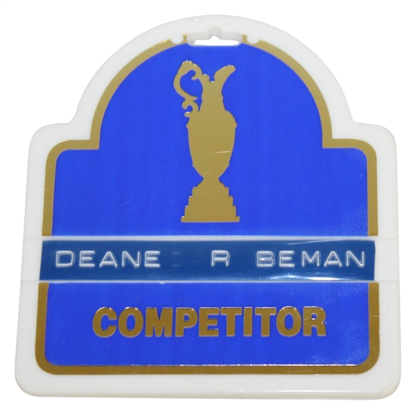 Deane Bemans 1986 Open Championship at Turnberry Contestant Bag Tag - Greg Norman Winner