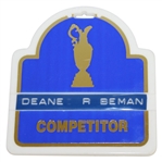 Deane Bemans 1986 Open Championship at Turnberry Contestant Bag Tag - Greg Norman Winner