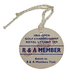 1979 Open Championship at Royal Lytham R&A Member Ticket #1399 - Seve Winner - Deane Beman Collection