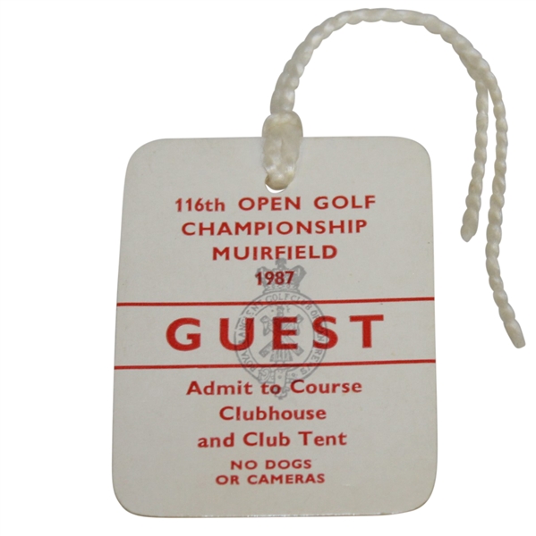 1987 Open Championship at Muirfield Guest Ticket #053 - Nick Faldo Winner - Deane Beman Collection