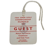 1987 Open Championship at Muirfield Guest Ticket #053 - Nick Faldo Winner - Deane Beman Collection