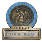 Deane Bemans 1961 Walker Cup Match Contestant Badge