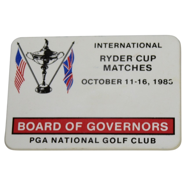 Deane Bemans 1983 Ryder Cup at PGA National Golf Club Board of Governors Badge