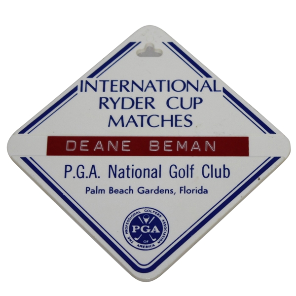 Deane Bemans 1983 Ryder Cup at PGA National Golf Club Bag Tag