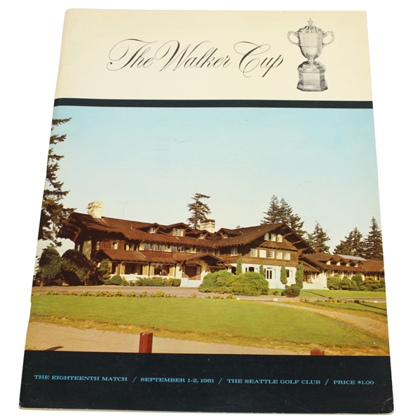 1961 The Walker Cup at The Seattle Golf Club Official Program - Deane Beman Collection