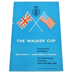 1963 The Walker Cup at Turnberry Official Program - Deane Beman Collection