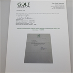 1959 Augusta National Letter to Deane Beman Confirming His Stay in the Dormitory - 1/30/59