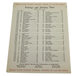 1960 Masters Tournament Friday Pairing Sheet - Palmers 2nd Masters Win - Deane Beman Collection