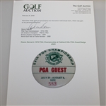 Deane Beman's 1972 PGA Championship at Oakland Hills PGA Guest Badge #583