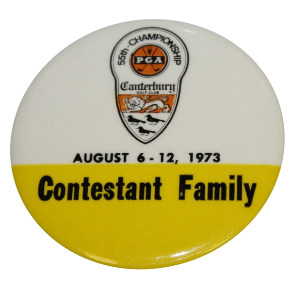 Deane Bemans 1973 PGA Championship at Canterbury Contestant Family Badge - Nicklaus Win