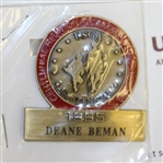 Deane Beman's 1995 USGA Centennial Reunion of Amateur Champions Badge with Letter