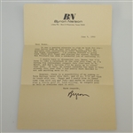 Byron Nelson Signed & Personalized 'Winning Golf' Book to Deane Beman with Letter JSA ALOA