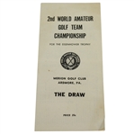 1960 2nd World Amateur Golf Team Championship Draw Sheet - Deane Beman Collection