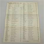 1960 2nd World Amateur Golf Team Championship Draw Sheet - Deane Beman Collection