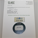 Deane Beman's 1990 Phoenix Open Clubhouse Badge & Name Badge