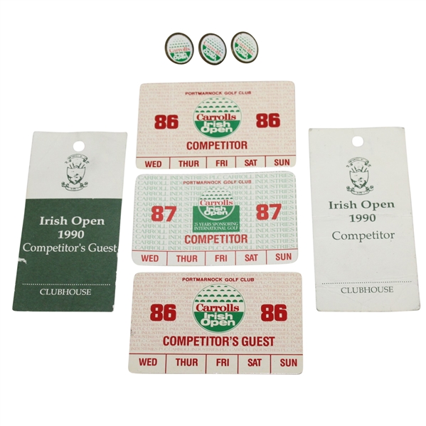 Deane Bemans Irish Open Competitor & Competitors Guest Tickets with Ball Markers