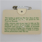 1967 Masters Tournament Series Badge #13728 - Gay Brewer Winner