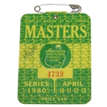 1980 Masters Tournament Series Badge #4733 - Seve Ballesteros Winner