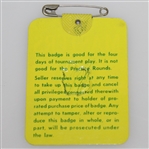 1980 Masters Tournament Series Badge #4733 - Seve Ballesteros Winner