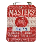 1981 Masters Tournament Series Badge #8271 - Tom Watson Winner