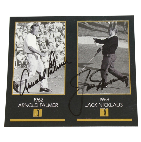 Arnold Palmer & Jack Nicklaus Signed GSV Masters Uncut Golf Cards FULL JSA #Z10824