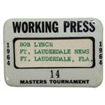 1964 Masters Tournament Working Press Badge #14 - Palmer Final Masters Win
