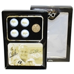 Arnold Palmer Signed 50th Anniversary Callaway Golf Tin with Golf Balls, Medallion, & Box JSA #T67573
