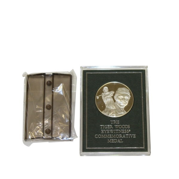The Suppressed Tiger Woods Eyewitness Commemorative Sterling Silver Medal with Box & Stand