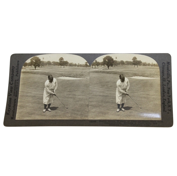 Bobby Jones Keystone View Company Putting with Calamity Jane Putter Stereograph Card