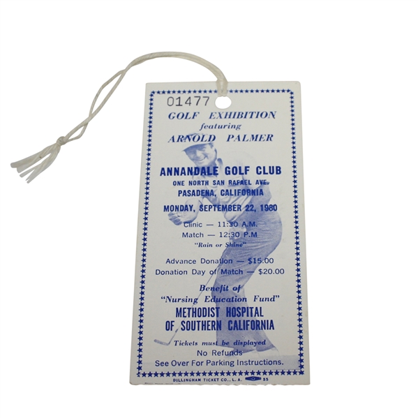 Arnold Palmer 1980 Golf Exhibition Ticket - Annandale Golf Club