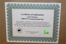 Jack Nicklaus Signed Ltd Ed. 2000 PGA Championship Valhalla Flag - Framed Nicklaus COA