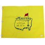 Nick Faldo Signed Undated Masters Embroidered Flag with Years Won Inscription JSA #T66094