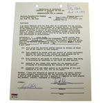 Arnold Palmer Signed 1963 Challenge Golf TV Contract PSA/DNA #B27250