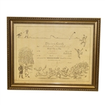 1929 H.M. Bateman Original Artwork on Hole-In-One Certificate - Framed
