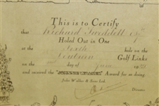 1929 H.M. Bateman Original Artwork on Hole-In-One Certificate - Framed